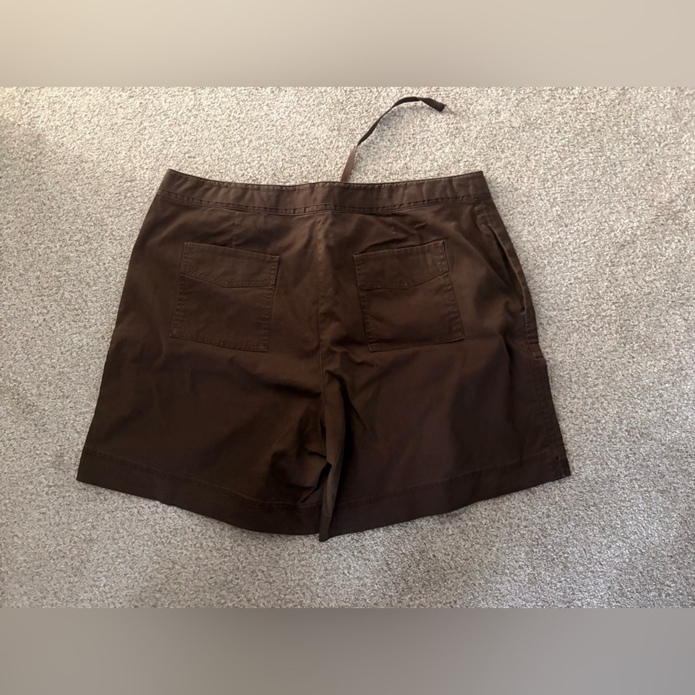 J. Jill Brown Drawstring Cotton Shorts - Picture 2 of 12